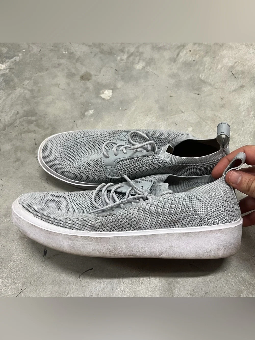 BYLT Knit Lido Shoes Men's Size 9 Gray Lace Up Low Top Classic Casual Sneakers